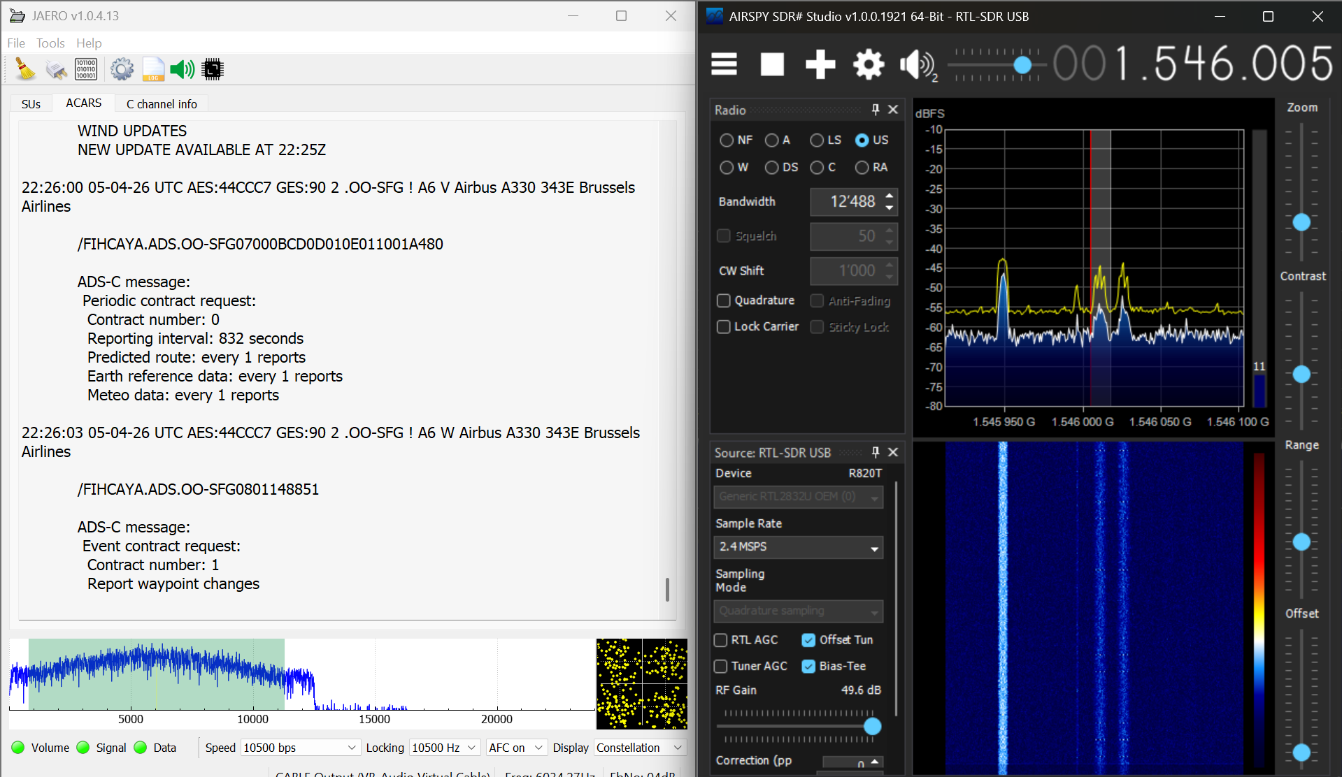 JAERO decoding ACARS